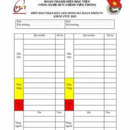 biên bản trận đấu bóng đá
