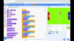 giao diện app cách làm trò chơi đá bóng trên scratch