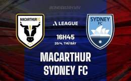 giao diện app câu lạc bộ bóng đá macarthur gặp sydney fc