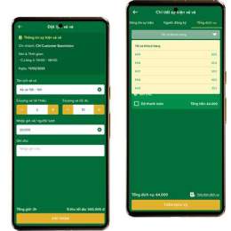 giao diện app đặt vé xem đá bóng sân mỹ đình