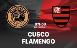 giao diện app đội hình flamengo gặp câu lạc bộ bóng đá cusco