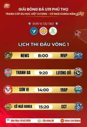 giao diện app giải bóng đá trẻ nga u19 a
