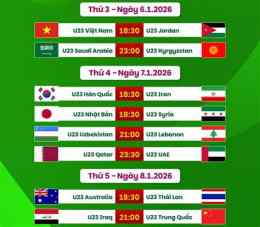 giao diện app lịch thi đấu bóng đá chung kết u23