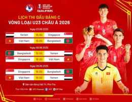 giao diện app lịch thi đấu bóng đá đội tuyển u23 việt nam