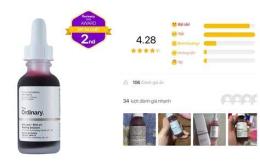 giao diện app peel da the ordinary có bong da không