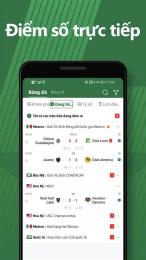 giao diện app tỉ số đá bóng tối nay