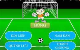giao diện app trò chơi về bóng đá