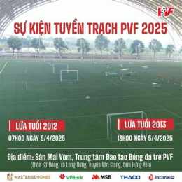 giao diện app trung tâm đào tạo bóng đá trẻ pvf
