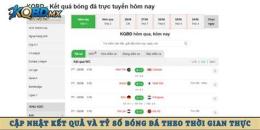 giao diện app tỷ số và kết quả bóng đá