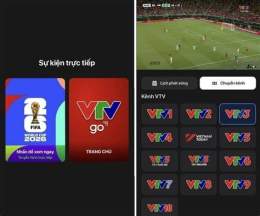 giao diện app xem bóng đá online vtv