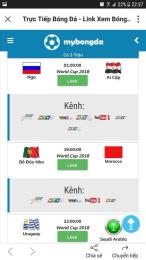 giao diện app xem truc tiep bong da luong son