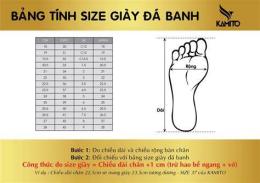 hướng dẫn sử dụng bảng size giày bóng đá