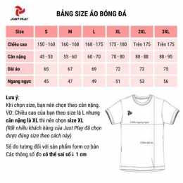 hướng dẫn sử dụng bảng size quần áo bóng đá