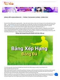 hướng dẫn sử dụng bang xep hang bong da úc