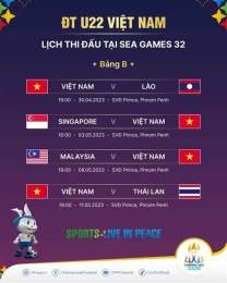 hướng dẫn sử dụng lịch bóng đá u22 sea games