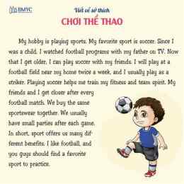 hướng dẫn sử dụng tôi thích chơi bóng đá bằng tiếng anh