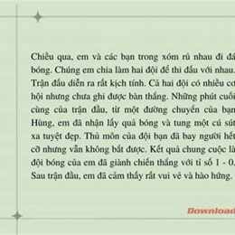 kể về một trận thi đấu bóng đá lớp 3