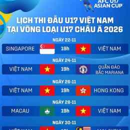 lịch bóng đá nam u17 châu á
