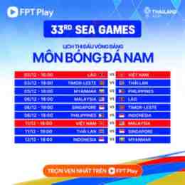 lịch bong da seagame 33