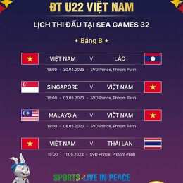 lịch bóng đá u22 sea games