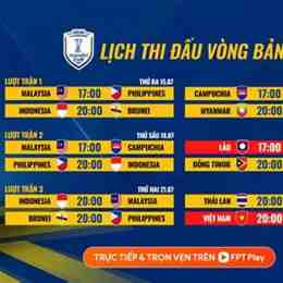 lịch đá bóng giải đông nam á