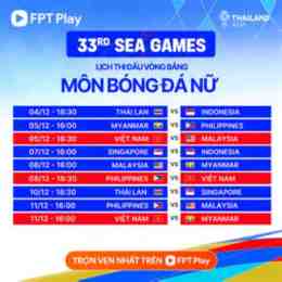 lịch thi đấu bong da nu seagame 33