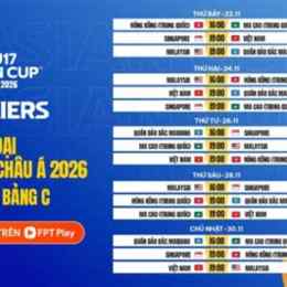 lịch thi đấu bóng đá u17 nam châu á 2026