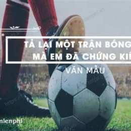 tả lại một trận bóng mà em đã chứng kiến