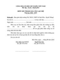 tính năng nổi bật viết đơn xin tham gia câu lạc bộ đá bóng