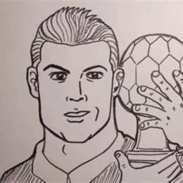 vẽ cầu thủ bóng đá ronaldo đơn giản
