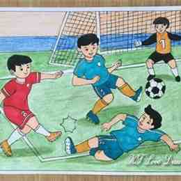 vẽ tranh đá bóng đẹp